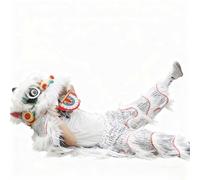 Costume de Mascotte de Danse du Lion, Lion du Sud, Art Folklorique Chinois, Robe de Cosplay, Tailles S, M, L(White,L)