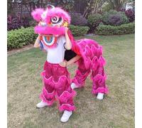 Costume de Mascotte de Danse du Lion Pour Deux Personnes, Chinois Traditionnel, Hauteur 100-180 Cm/39-71 Pouces, Peut Clignoter