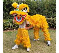 Costume de Mascotte de Danse du Lion Pour Deux Personnes, Chinois Traditionnel, Hauteur 100-180 Cm/39-71 Pouces, Peut Clignoter