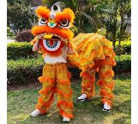 Costume de Mascotte de Danse du Lion Pour Deux Personnes, Chinois Traditionnel, Hauteur 100-180 Cm/39-71 Pouces, Peut Clignoter