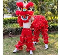 Costume de Mascotte de Danse du Lion Pour Deux Personnes, Chinois Traditionnel, Hauteur 100-180 Cm/39-71 Pouces, Peut Clignoter