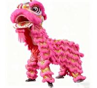 Costume de Mascotte Pour La Danse du Lion Et La Danse du Dragon Chinoises, Convient Aux Personnes Mesurant Entre 150 Et 195 Cm (59 À 77 Pouces).(Rose Red)