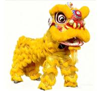 Costume de Mascotte Pour La Danse du Lion Et La Danse du Dragon Chinoises, Convient Aux Personnes Mesurant Entre 150 Et 195 Cm (59 À 77 Pouces).(Yellow)