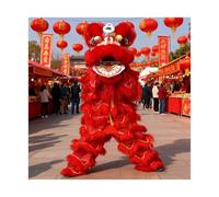 Costume de Mascotte Pour La Danse du Lion | Tenue Traditionnelle Chinoise De Dragon Et de Lion Pour Le Nouvel an Lunaire, Les Carnavals, Taille 150-175 Cm / 59-69 Pouces(Red,Style B)