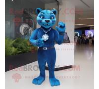 Costume De Mascotte Redbrokoly De Panthère Bleue Habillée D'une Jupe Crayon Et D'un Bracelet Montres Multicolore