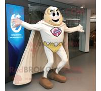 Costume De Mascotte Redbrokoly De Super-Héros Crème Personnage Habillé D'une Jupe Et De Pochettes Multicolore