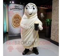 Costume De Mascotte Redbrokoly Guinness Crème Personnage Habillé D'une Robe Portefeuille Et D'écharpes Multicolore