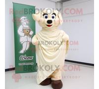 Costume De Mascotte Redbrokoly Guinness Crème Personnage Habillé D'une Robe Portefeuille Et D'écharpes Multicolore