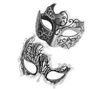 Costume de masque, ensemble de masques de mascarade pour couple, 2 masques rétro | Ensemble de masques scintillants, accessoires de vacances pour les spectacles sur scène