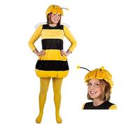 Costume de Maya l'abeille avec chapeau pour adulte - Costume d'animal - 3 pièces (S)