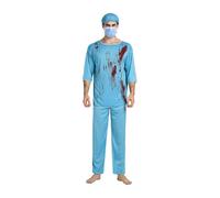 Costume de médecin pour Halloween - Costume de cosplay d'infirmière sanglante - Femmes Hommes Jeunes Adolescents Thème Médecin Fête Costume
