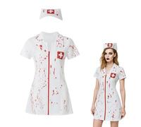 Costume de Médecin Zombie,Costume Docteur Halloween Manquer, Déguisement Chirurgien Zombie, Horreur, Déguisement Sanglant D'Halloween, pour Adultes et accessoires pour Halloween Costume d'Halloween