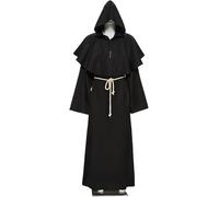 Costume de moine, costume de moine, costume de moine, costume de moine pour homme, Renaissance médiévale, avec capuche, pendentif croix et ceinture