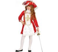 Costume de mousquetaire pour fille Costume de carnaval blanc-rouge-doré