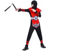 Costume de ninja pour enfant garçon et fille, costume de ninja avec vêtements et armes pour carnaval, Halloween, cosplay, fête, 5-14 ans