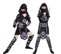 Costume de ninja pour enfant garçon et fille, costume de ninja avec vêtements et armes pour carnaval, Halloween, cosplay, fête, 5-14 ans