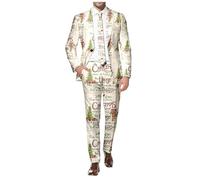 Costume De Noël Décontracté pour Homme Élégant Père Rouge Sophistiqué Veste Pantalon Stretch Confort Finitions Premium Soignées Ensemble Réception Gala Magie Coupe Ergonomique Mouvement Réveillon