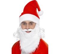 Costume De Noël Père Noël Pour Adultes Avec Barbe, Chapeau Et Lunettes
