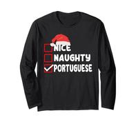 Costume de Noël portugais drôle avec citation du Père Noël portugais Manche Longue