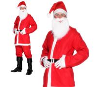 Costume De Noël Pour Adulte Père Noël Déguisement Homme Xmas + Barbe