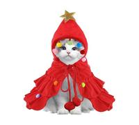 Costume de Noël pour animal de compagnie - Jolie cape avec étoile pour petits chiens et chats - Cape de Noël festive pour les vacances et le Nouvel An (rouge, taille S)