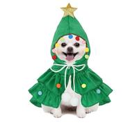 Costume de Noël pour animal de compagnie - Jolie cape avec étoile pour petits chiens et chats - Cape de Noël festive pour les vacances et le Nouvel An (vert, taille M)