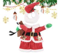 Costume de Noël pour chat - Tenue de cosplay festive avec chapeau, vêtements de Père Noël | Costume de chat pour fête, bal masqué, théâtre, festival, célébration, spectacle sur scène, décoration de