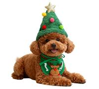Costume De Noël pour Chien | Chapeau Et Bandana Cosplay Festif Et Amusant pour Animal De Compagnie - Costume De Noël pour Chaton - pour Rassemblement Fête Séance Photo Et Accessoires Photo