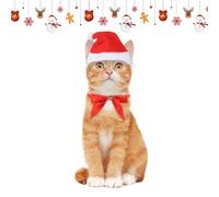 Costume de Noël pour Chien et Chat - Vêtements et Accessoires avec Nœud Papillon et Chapeau de Père Noël - Cadeaux pour Chiot - Fournitures de Fête Cosplay