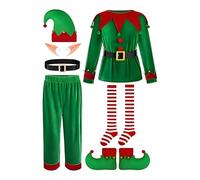 Costume de Noël pour enfant - Déguisement d'aide du Père Noël pour enfants pour fêtes à thème, théâtre et photographie de Noël