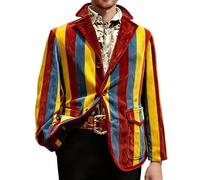 Costume de Noël pour homme Blazers Ugly Jacket Lightweight Christmas Snowflake Printed One Button Business Office Jackets Work Blazers, Jaune #1., 3XL