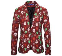 Costume De Noël pour Homme Veste Élégante Blazer Vert Sapin Classique Coupe Moderne Finitions Qualité Esprit Réveillon Confort Loisirs Costumes Hommes Vestes Drôles