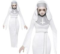 Costume De Nonne D'Asile Hanté Pour Femmes, Tenue De Fantôme Pour Halloween