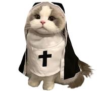 Costume de nonne pour chien | Costume d'Halloween amusant pour costumade et nonne - Costume mignon pour animal domestique - Habit pour petite chatte