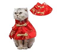 Costume de Nouvel An pour chien et chat, manteau de style chinois pour animal de compagnie, manteau avec nœud et boutons pour anniversaire, bichon, châle, gilet pour chat, chiot et petit chien_XS