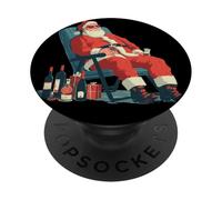 Costume de Nuit de Noël Effrayant avec ce Père Noël Gueule de Bois PopSockets PopGrip Adhésif