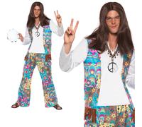 Costume De Paix Psychédélique Hippy Pour Homme Des Années 60-70 Nouveau