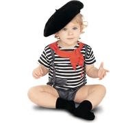 Costume de pantomime pour petits enfants Body pour carnaval noir-blanc-rouge 12-18 mois (80 cm)