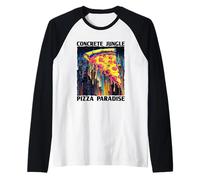 Costume de paradis pizza jungle béton avec ville vibrante Manche Raglan