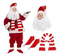 Costume de Père Noël | Accessoires pour costumes de Noël - Jeu de rôle couvre-chef écharpe chaussettes, pour adultes lors de fêtes de Noël, spectacles sur scène, événements scolaires et fêtes de