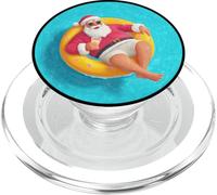 Costume de Père Noël dans la Piscine avec Cocktail et Bague PopSockets PopGrip pour MagSafe