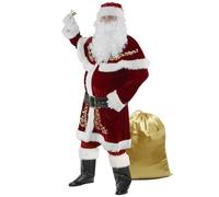 Costume De Père Noël De Noël pour Adultes Et Hommes, Costume De Luxe De Père Noël, Choix De Déguisement De Père Noël, Ensemble De Cosplay De Vacances 8 Pièces XL