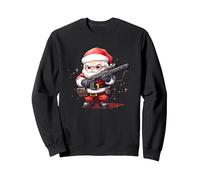 Costume de Père Noël Fusil de Chasse Cool pour la Saison Festive des Armes à feu Sweatshirt, Unisexe pour Adultes, Noir, M