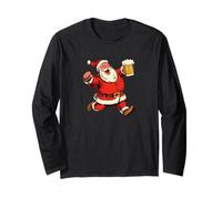 Costume de Père Noël Joyeux avec bière pour Noël Manche Longue