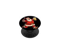 Costume de Père Noël Joyeux avec bière pour Noël PopSockets PopGrip Adhésif