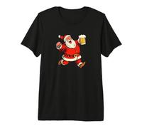 Costume de Père Noël Joyeux avec bière pour Noël T-Shirt Haut de Gamme