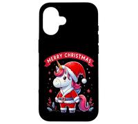 Costume de Père Noël Licorne de Noël Merry Christmas Magic Coque pour iPhone 16