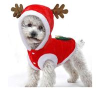 Costume de Père Noël pour chien - Manteau à capuche chaud pour petits chiens - Pour chihuahua, caniche, yorkshire - Taille A - Taille XL