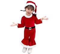 Costume de Père Noël pour Enfants Fille, 3 pièces, Ensemble de Noel Bébé Fille, Déguisement Mère Noel, Costume de Carnaval pour la Saint-Nicolas, Noëls ou Le Carnaval