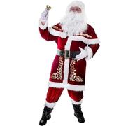Costume de Père Noël pour Hommes et Femmes - Robe de Noël Col en V, Robes de Miss de Fête, Ensemble de Tenue pour Adulte Grande Taille A,5XL